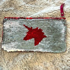 Sequin unicorn pouch